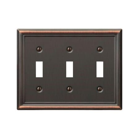 Livewire 149TTTDB 3 Toggle Aged Bronze Chelsea Wall Plate LI612876
